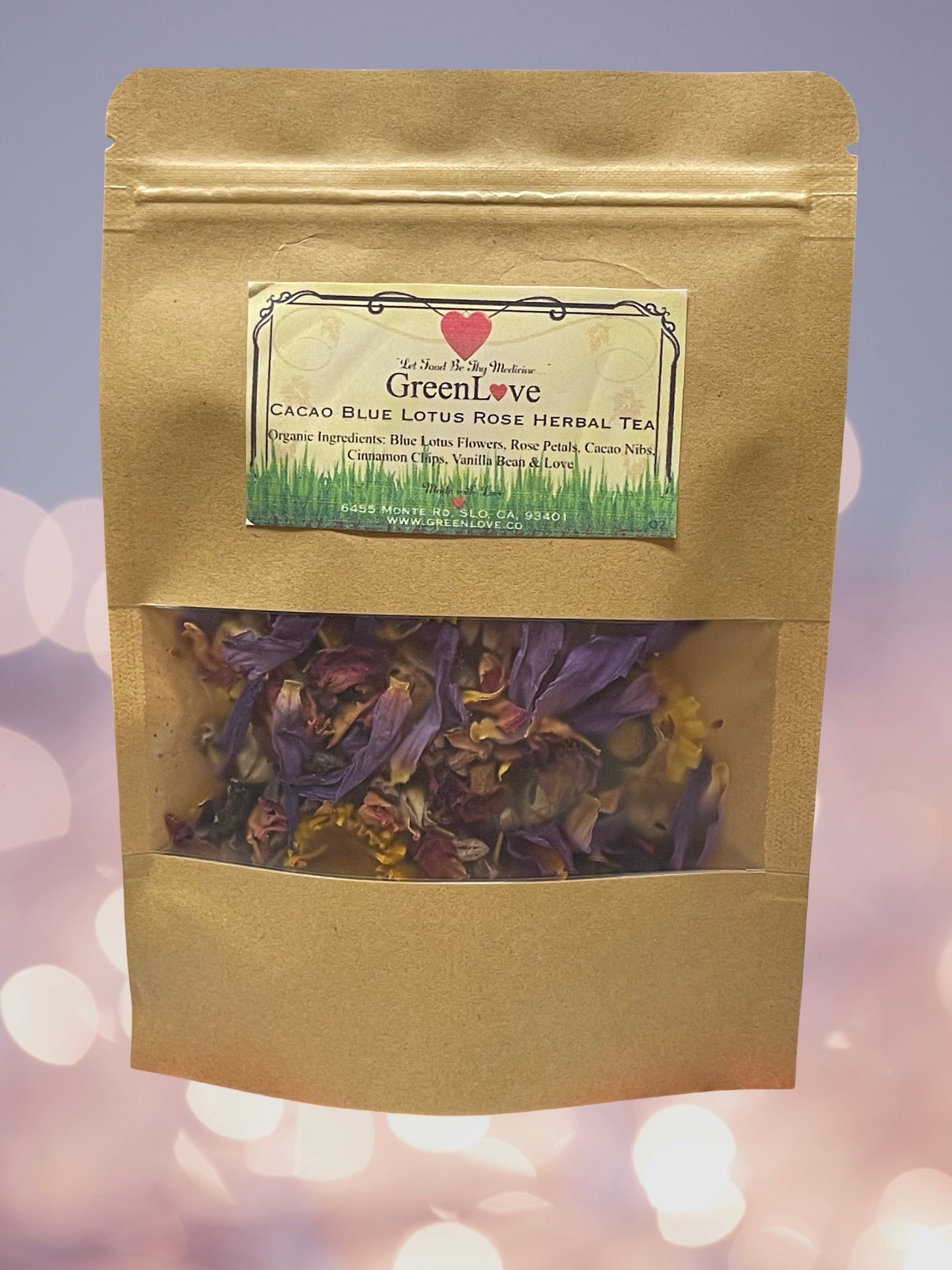 Cacao Blue Lotus Rose Herbal Tea