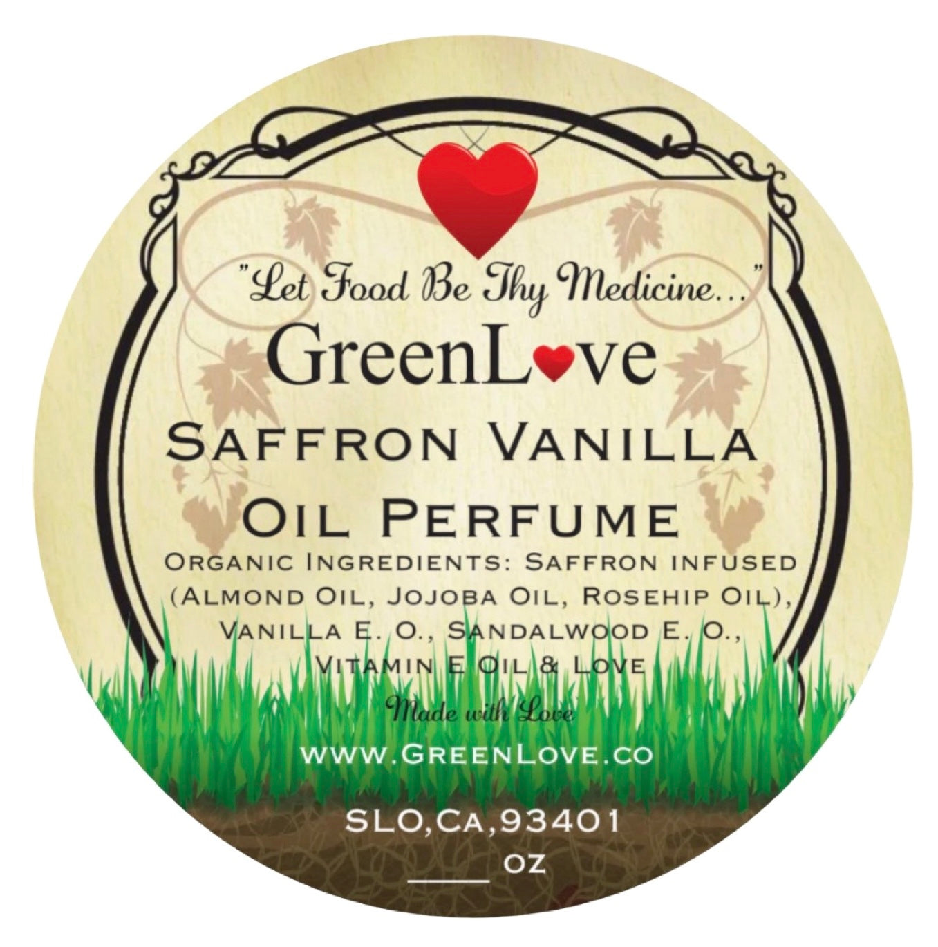Saffron Vanilla Oil Perfume