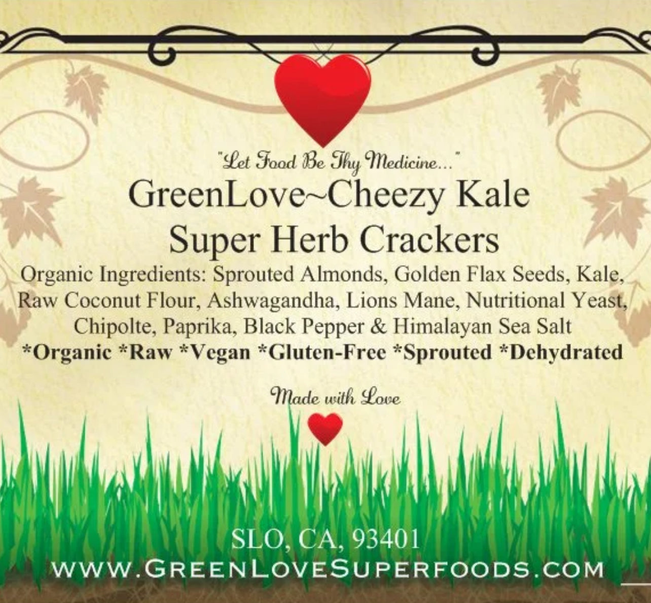 Cheezy Kale Super Herb Crackers