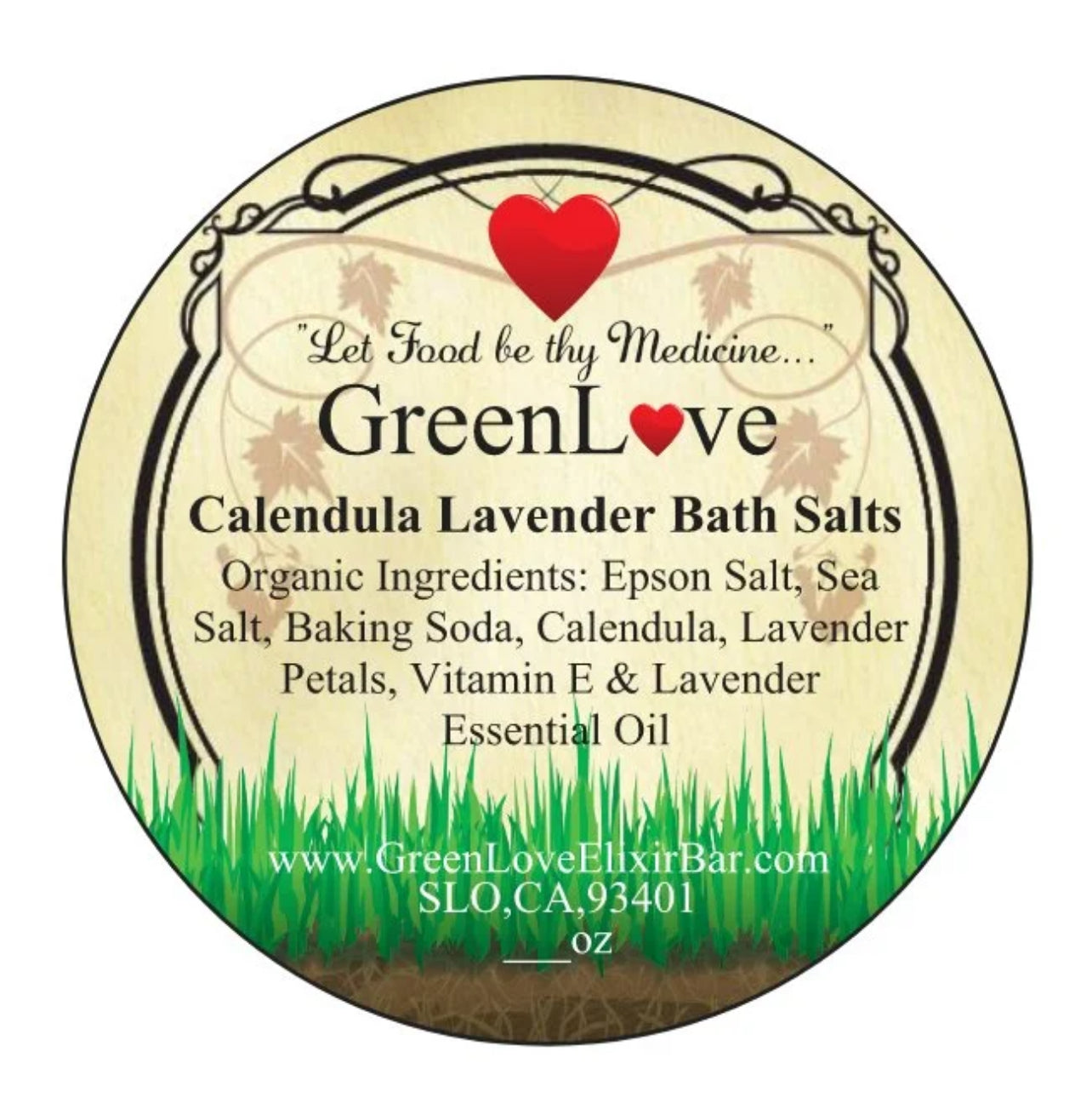 Calendula Lavender Bath Salt- Glass Tube