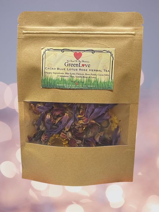 Cacao Blue Lotus Rose Herbal Tea