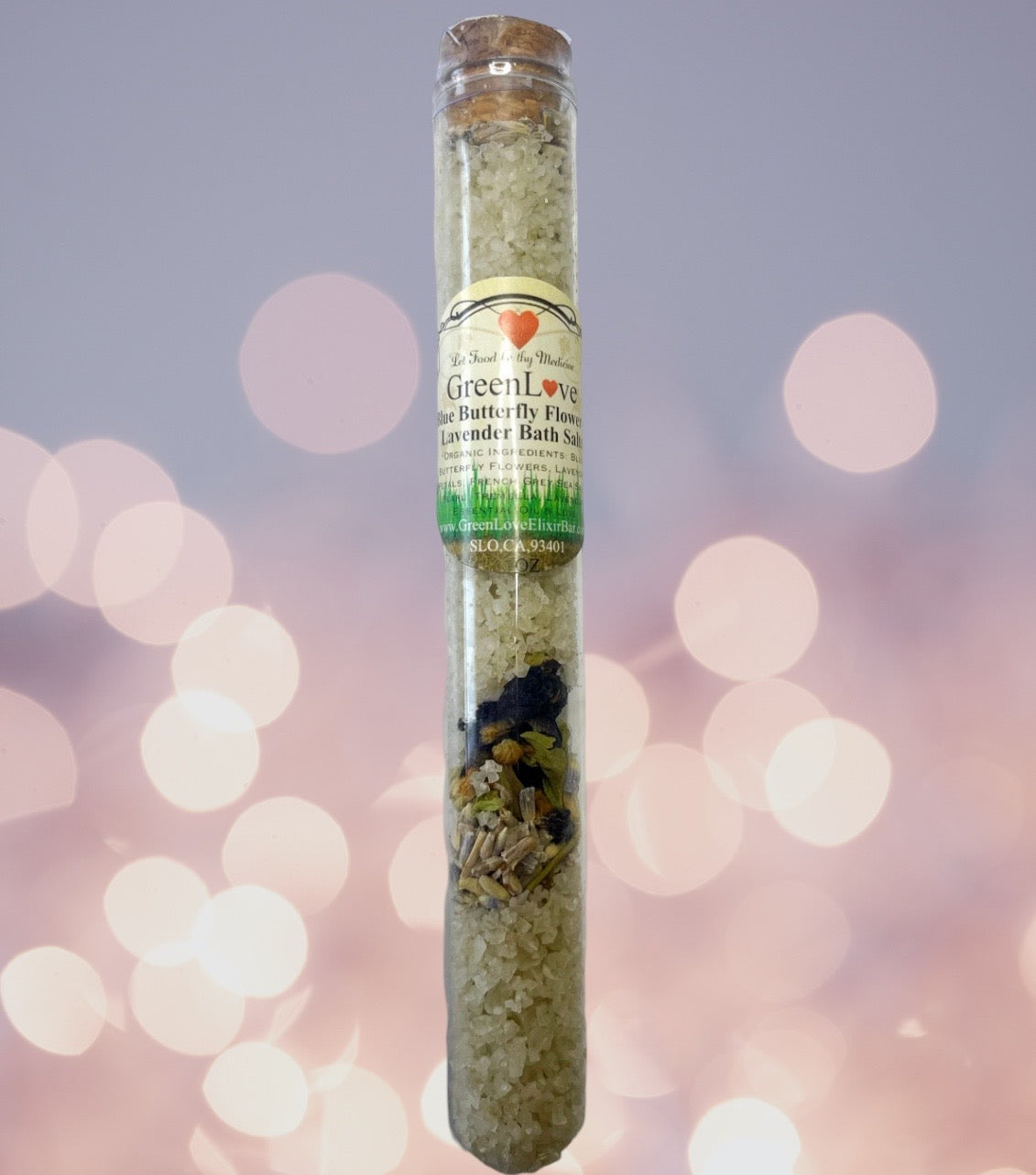 Blue Butterfly Lavender Bath Salt- Glass Tube