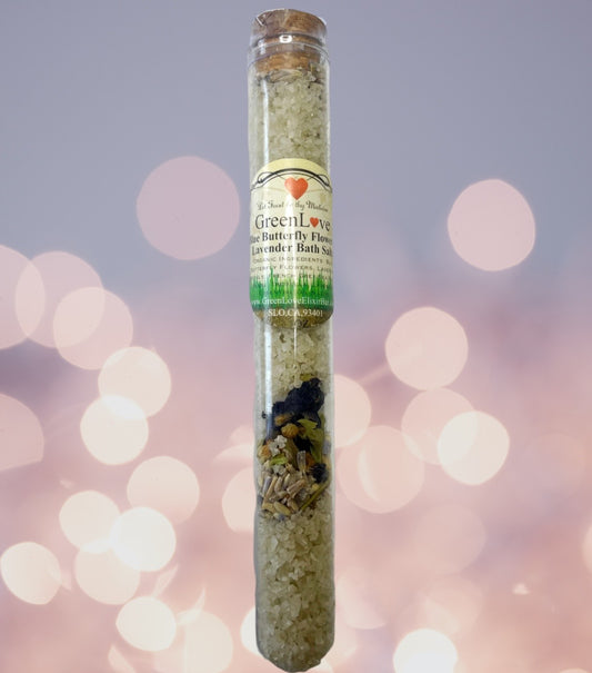 Blue Butterfly Lavender Bath Salt- Glass Tube
